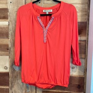 Democracy knit peasant style T